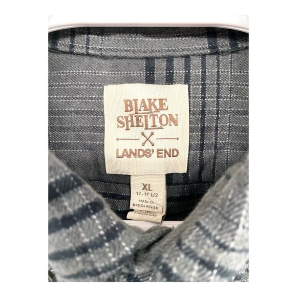 Blake Shelton Wool Shirt Jacket Shacket Dark Gray Plaid‎ XL - Picture 3 of 6